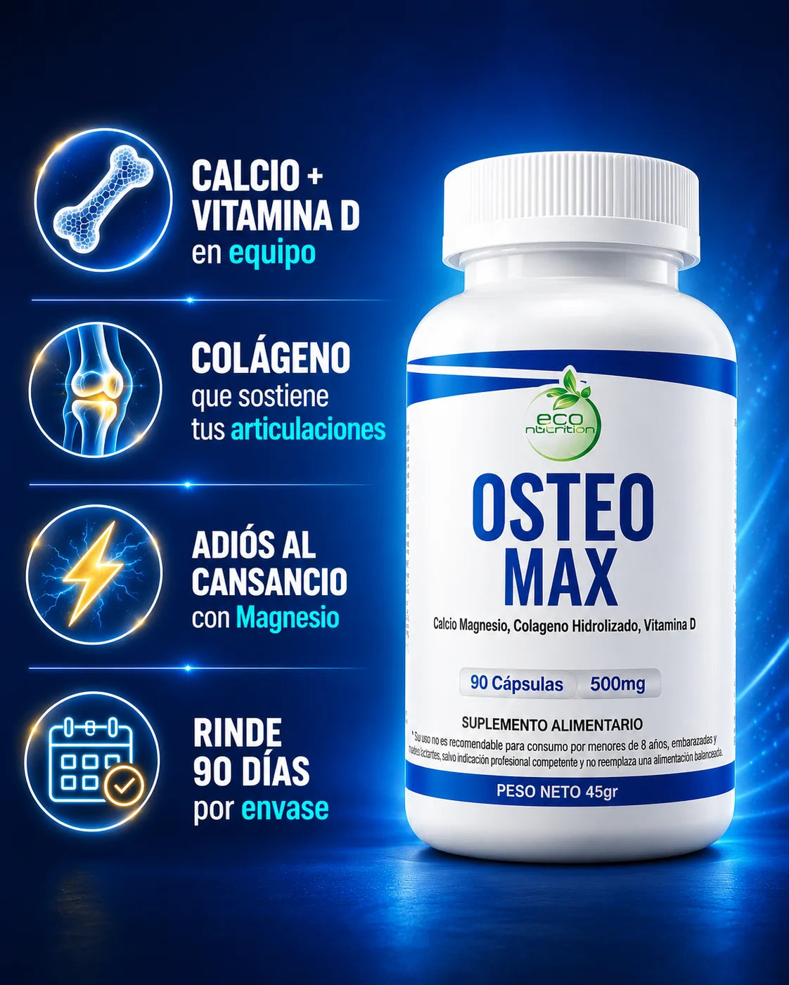 Calcio que tu cuerpo sí absorbe, para huesos más fuertes