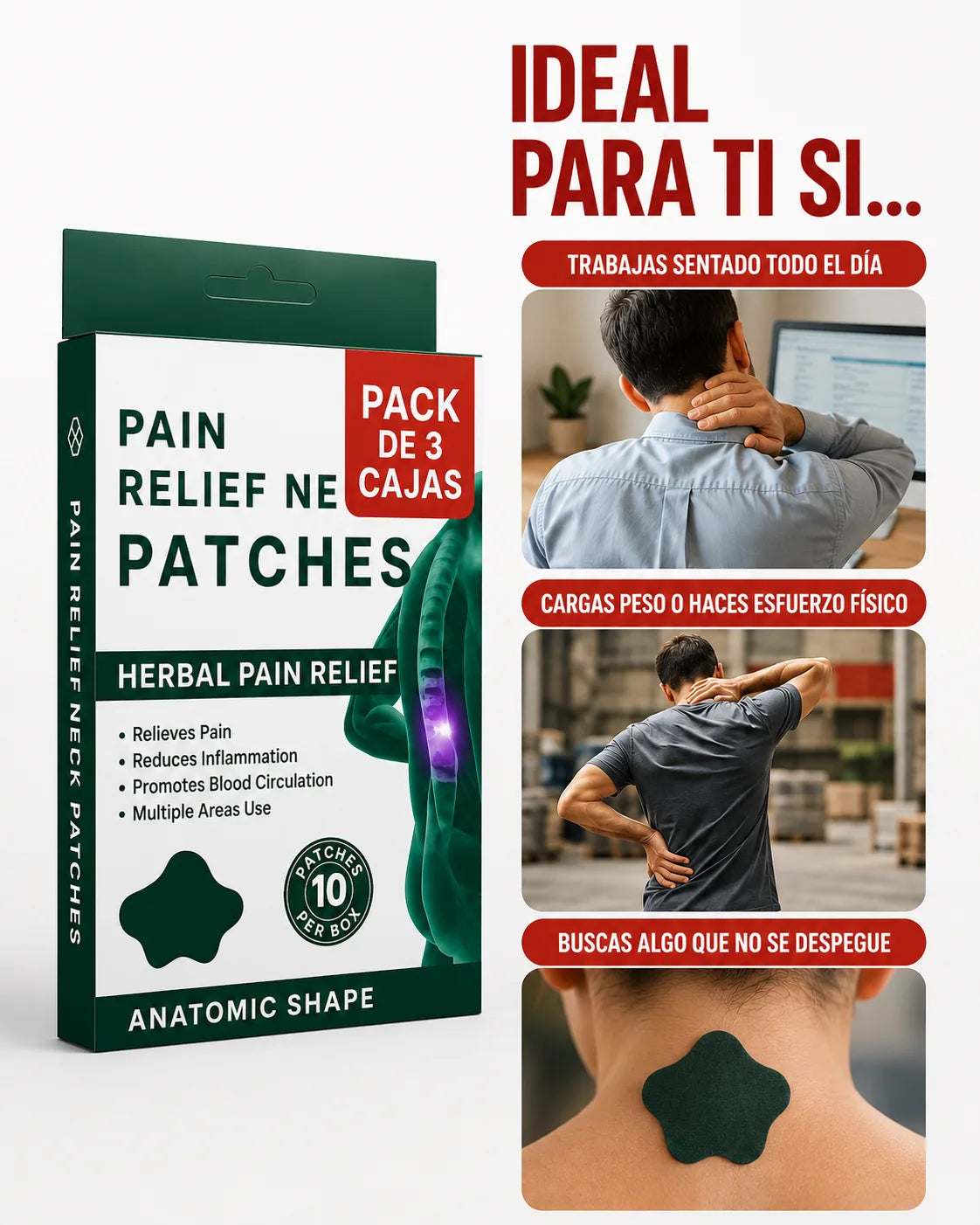 Los parches que le dicen adiós al dolor de cuello y espalda