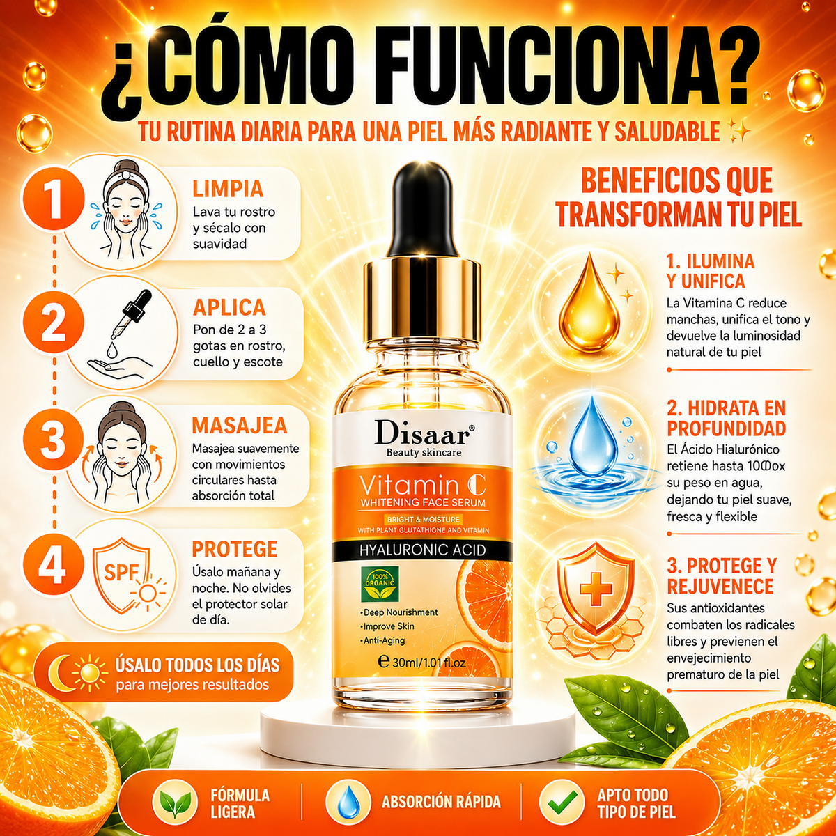 LuminaGlow™ Luminosidad Intensa, Hidratación Profunda y Apariencia Rejuvenecida