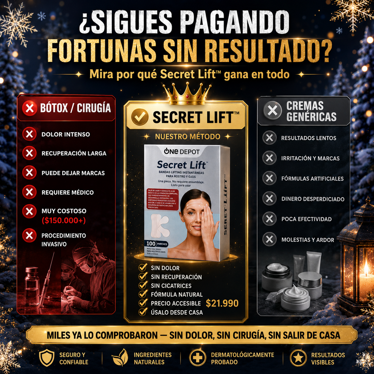 LiftSecret™ — Lifting instantáneo para rostro y ojos sin cirugía ni botox