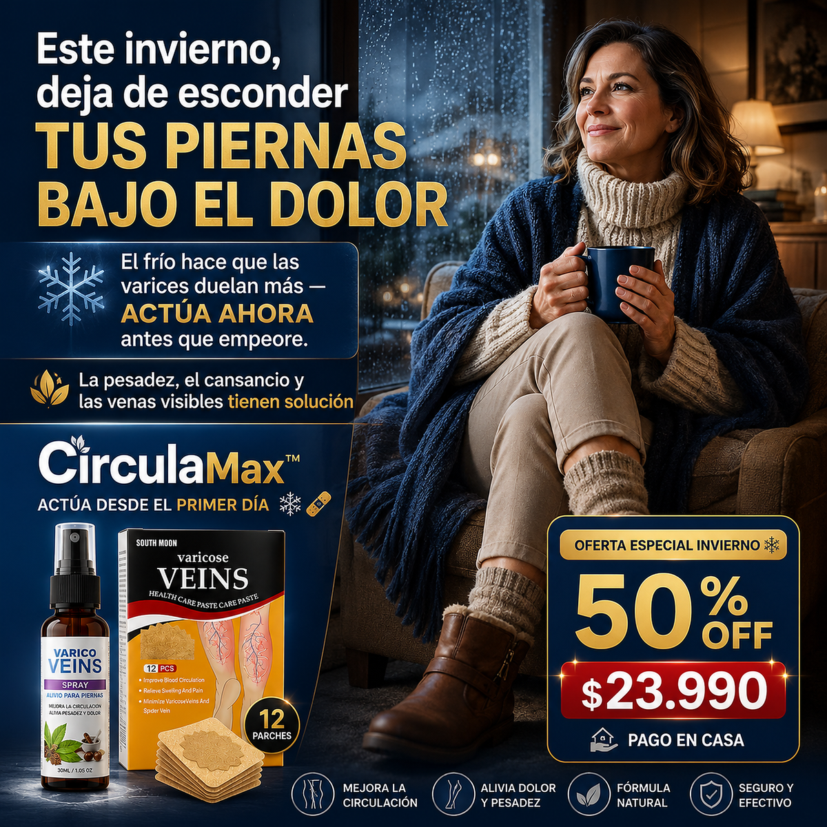 CirculaMax™  Frescura inmediata, confort prolongado y sensación de piernas ligeras.