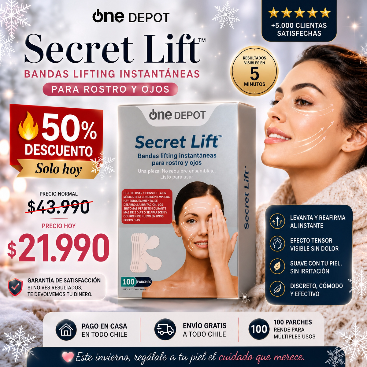 LiftSecret™ — Lifting instantáneo para rostro y ojos sin cirugía ni botox